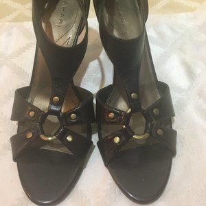 Tahari Brown Leather Summer Heel